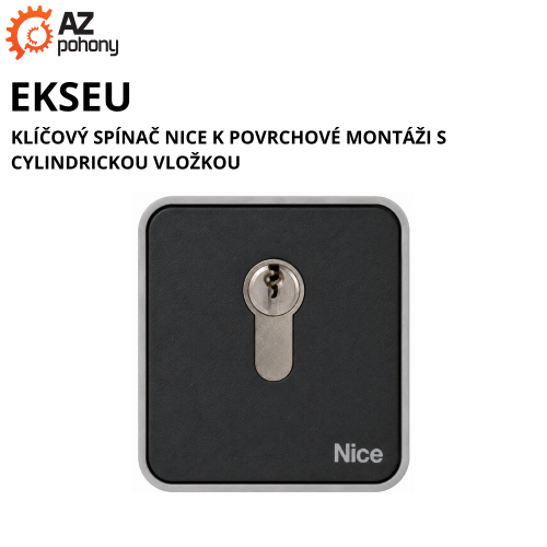 EKSEU - klíčový spínač Nice k povrchové montáži s cylindrickou vložkou